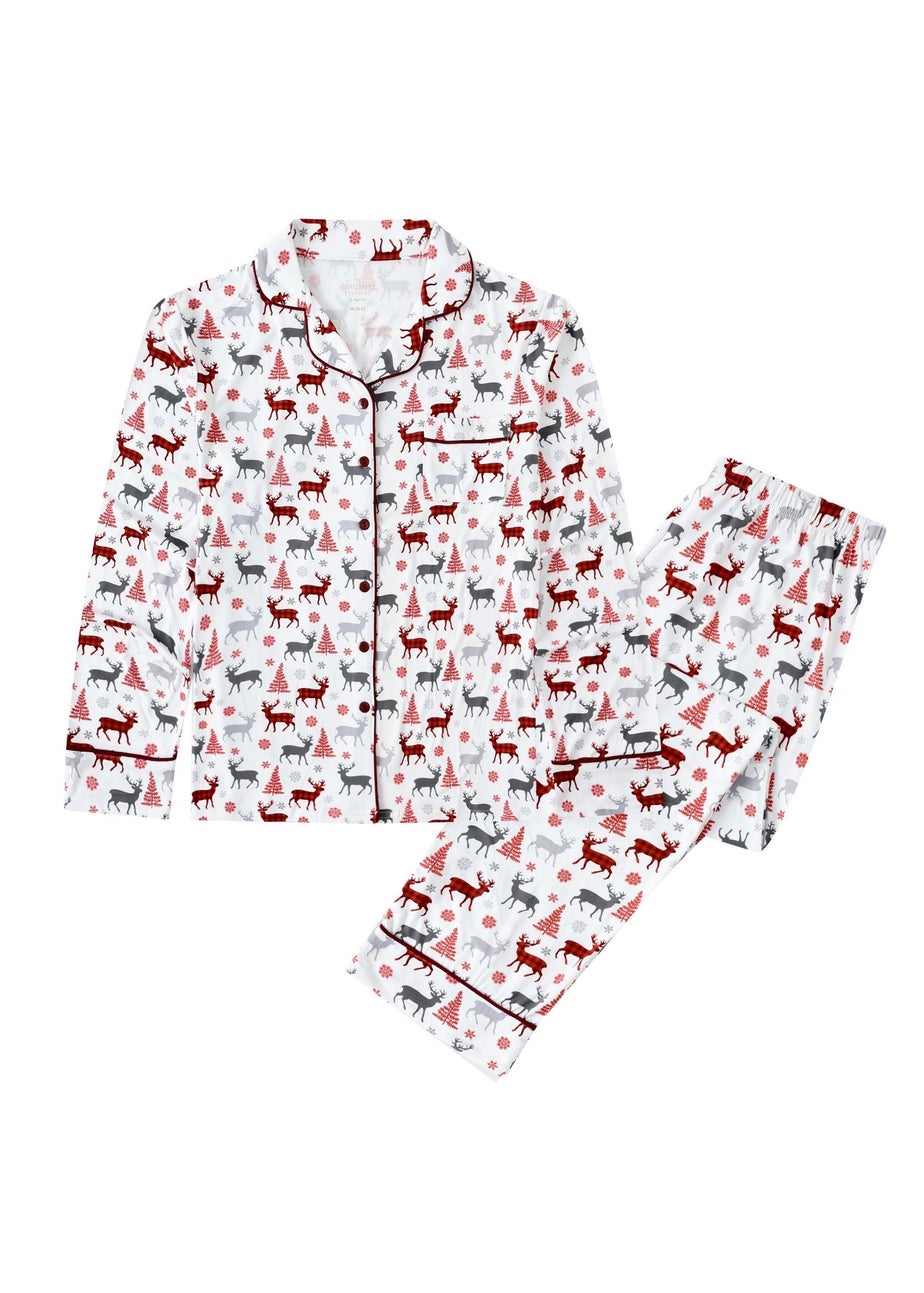 My Christmas Pyjamas White Christmas Kisses Two-Piece Long Matching Pyjama Set