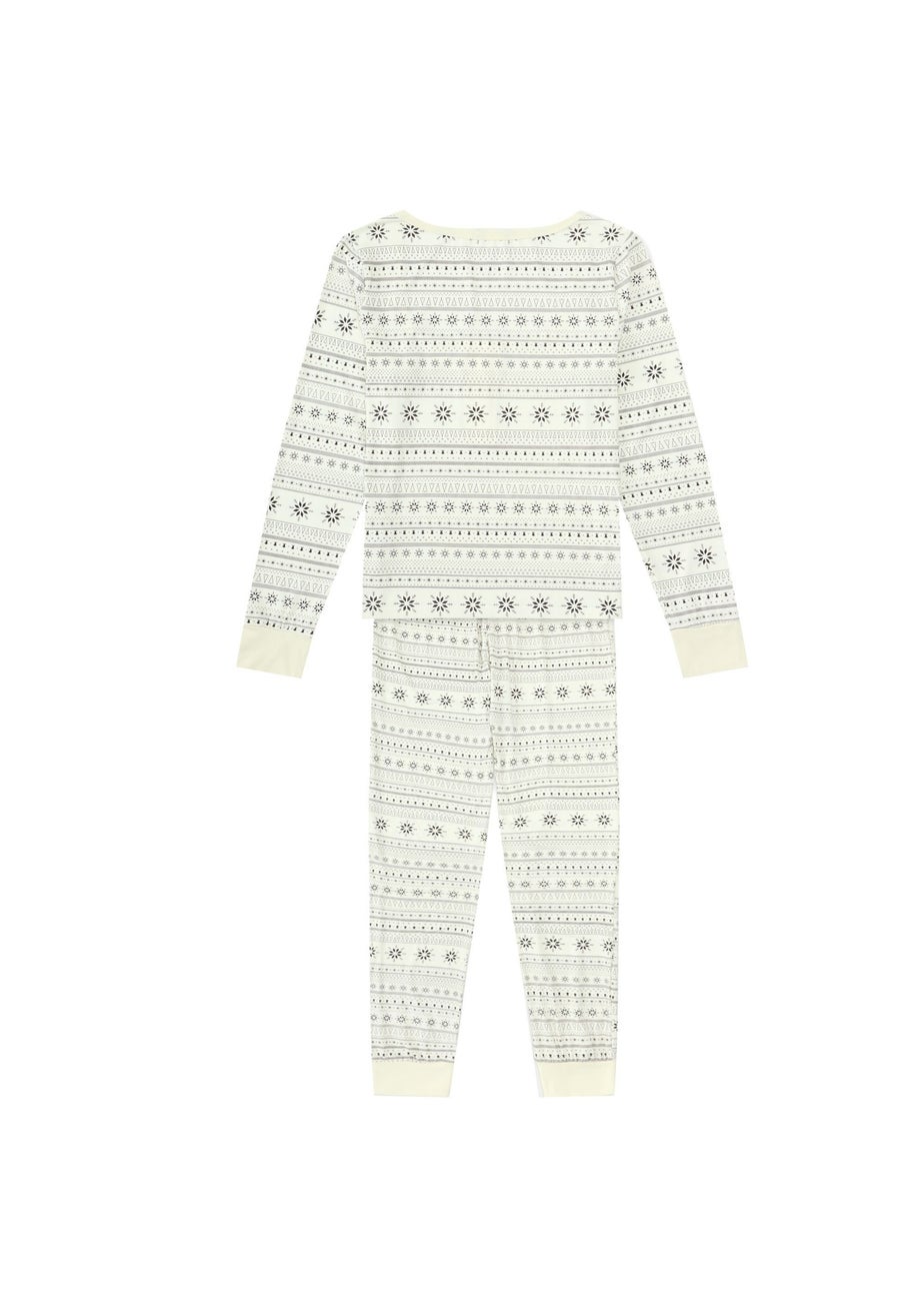 My Christmas Pyjamas Cream Snow White Two-Piece Long Matching Pyjama Set
