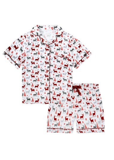 My Christmas Pyjamas White Christmas Kisses Two-Piece Short Matching Pyjama Set