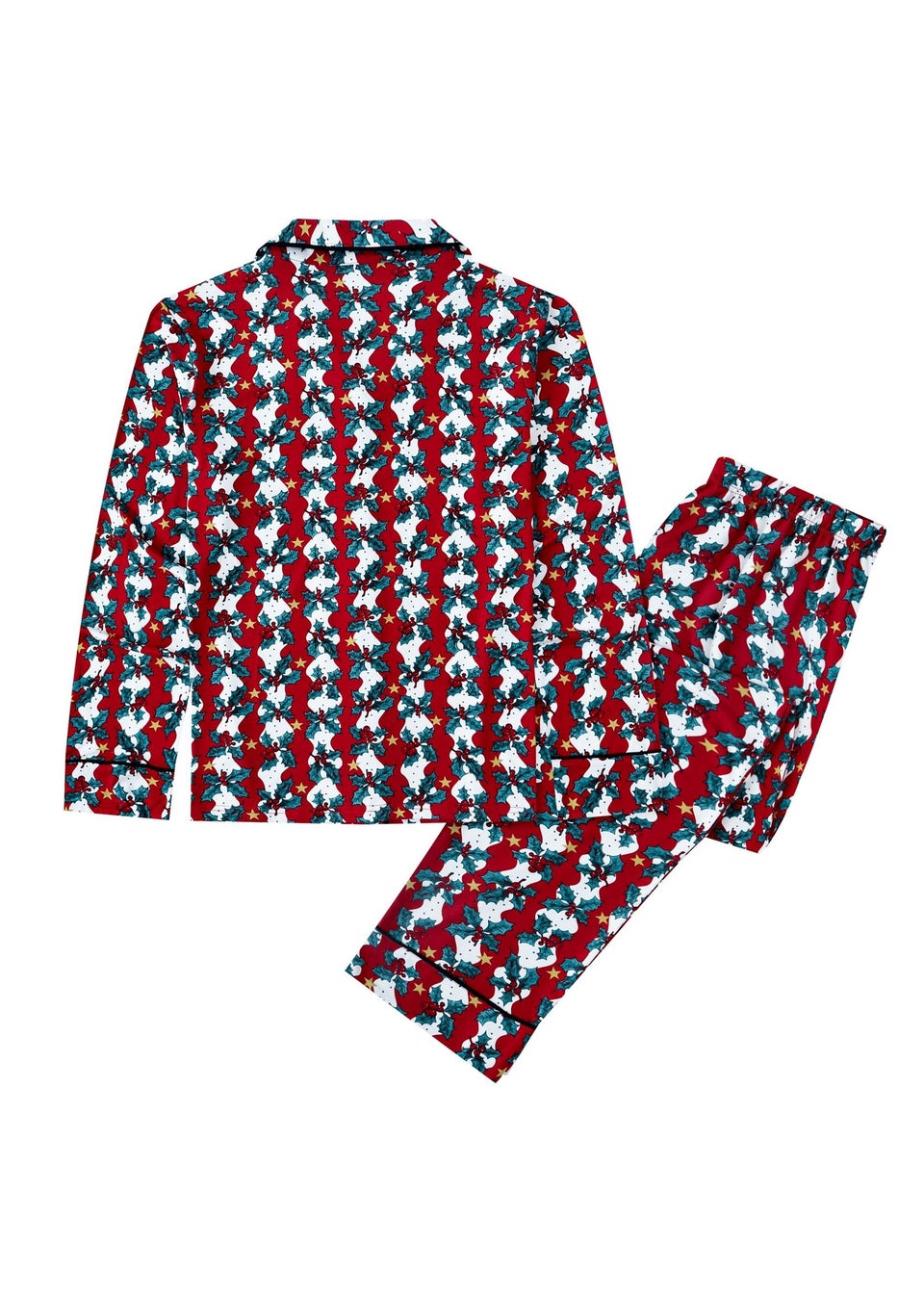 My Christmas Pyjamas Red Mistletoe & Wine Men's Two-Piece Long Matching Pyjama Set