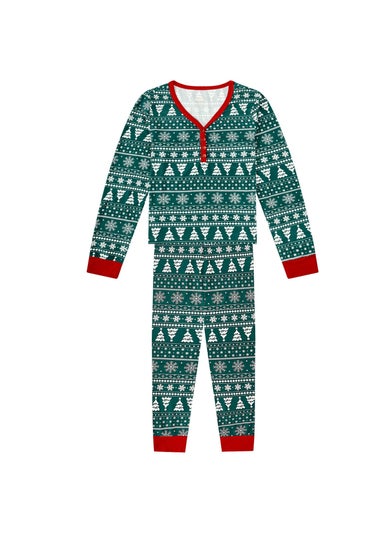 My Christmas Pyjamas Green Yuletide Two-Piece Long Matching Pyjama Set