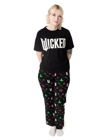 Vanilla Underground Wicked Adults Logo Long Leg Black PJs