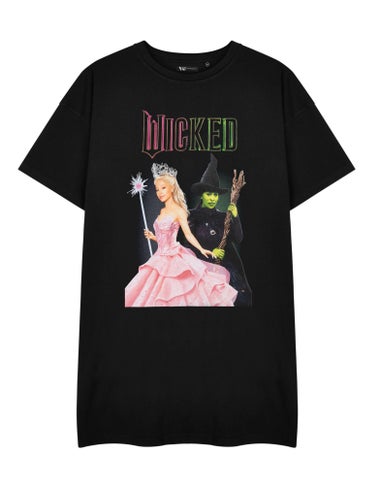 Vanilla Underground Wicked Adults Glinda & Elphaba Black T-Shirt Dress
