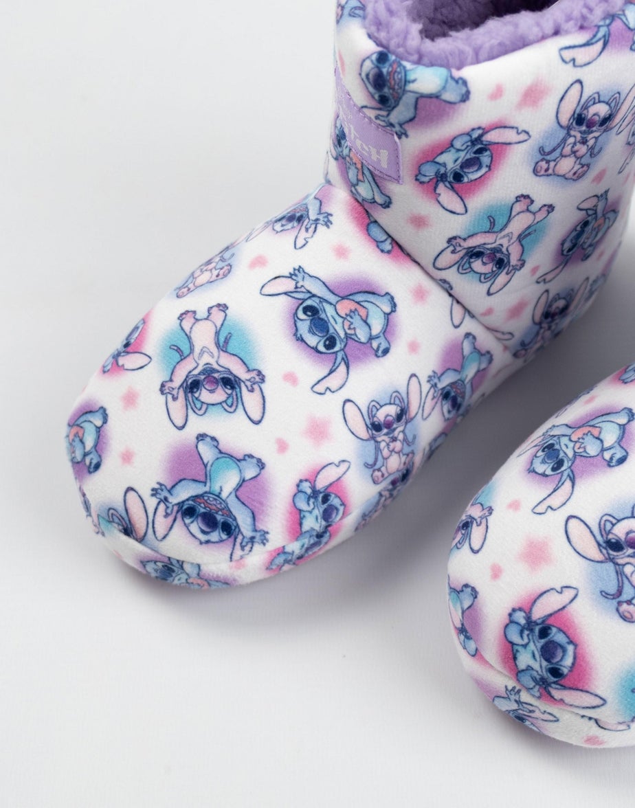 Vanilla Underground Disney Lilo & Stitch Kids White/Purple Slipper Boots (Older 12-5)