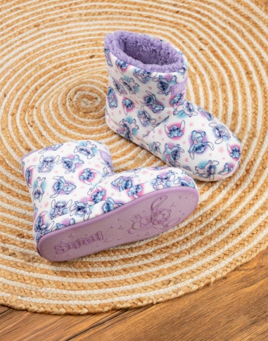 Vanilla Underground Disney Lilo & Stitch Kids White/Purple Slipper Boots (Older 12-5)