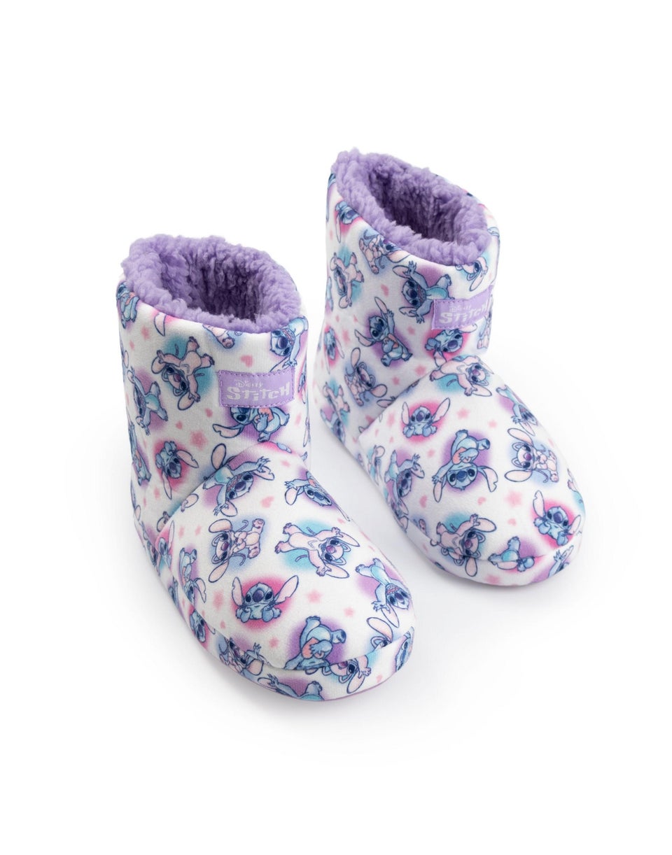 Vanilla Underground Disney Lilo & Stitch Kids White/Purple Slipper Boots (Older 12-5)