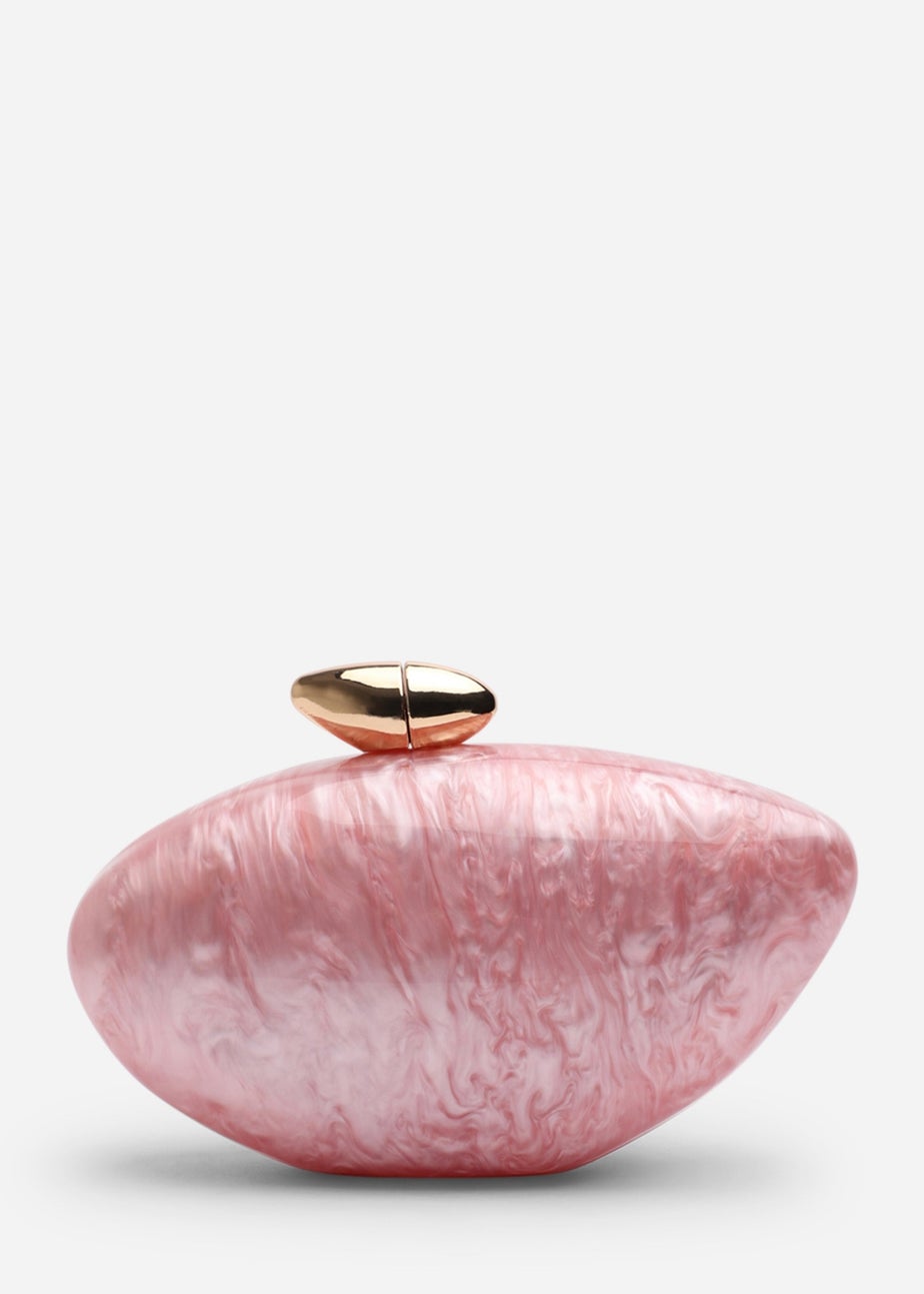Where's That From Benna Pink Marble Acrylic Clutch Bag