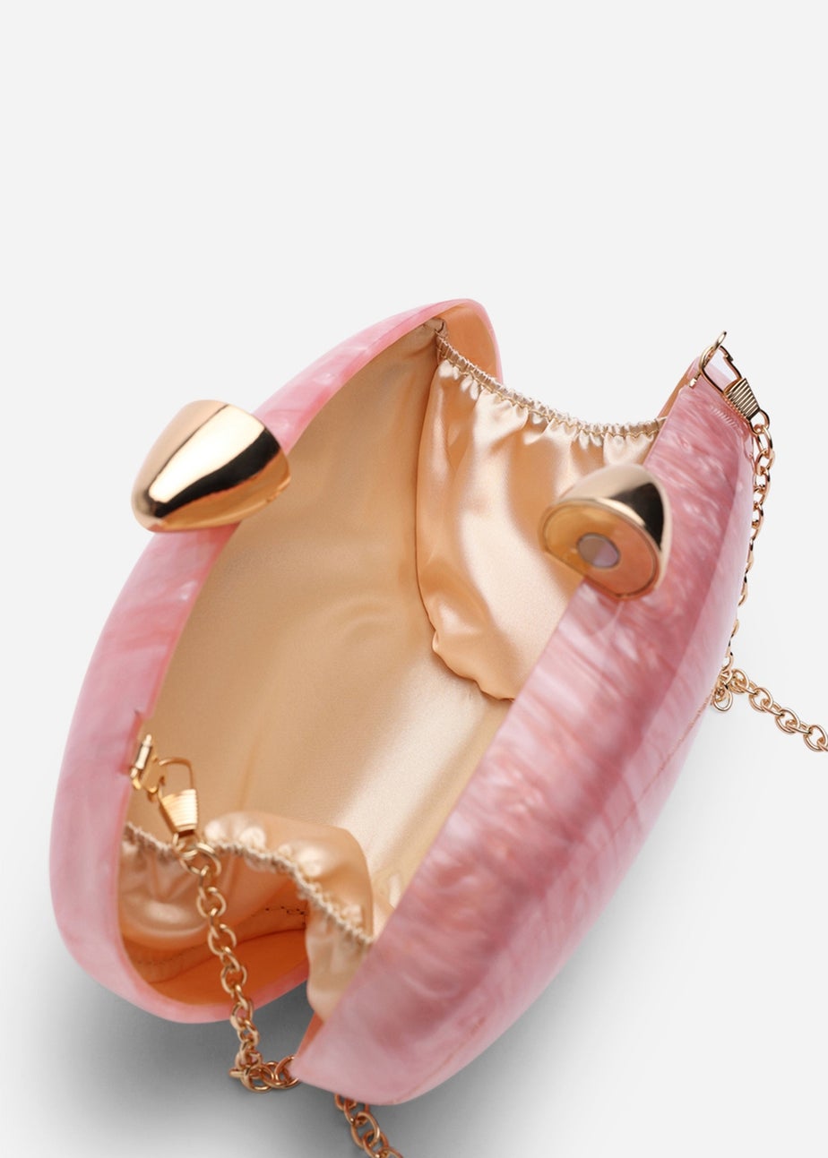 Where's That From Benna Pink Marble Acrylic Clutch Bag