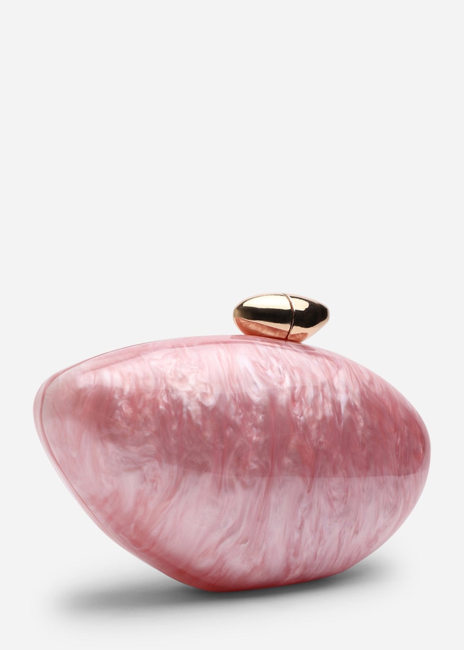 Where's That From Benna Pink Marble Acrylic Clutch Bag