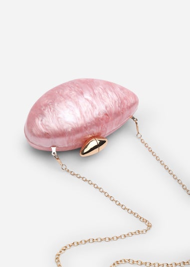 Where's That From Benna Pink Marble Acrylic Clutch Bag