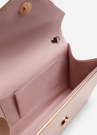 Where’s That From Linen Gold PU Metallic Clutch Bag