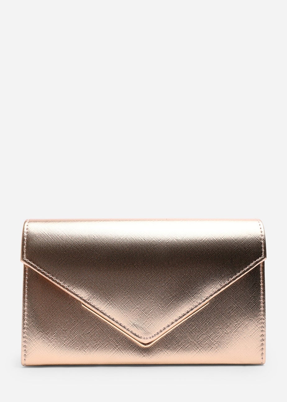 Where’s That From Linen Gold PU Metallic Clutch Bag