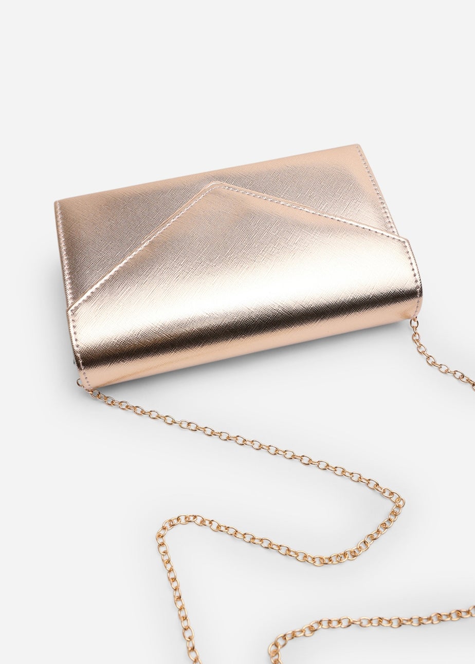 Where’s That From Linen Gold PU Metallic Clutch Bag