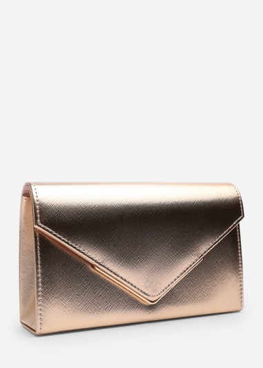 Where’s That From Linen Gold PU Metallic Clutch Bag