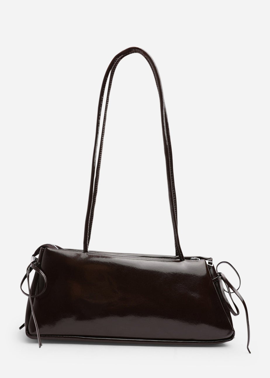Where’s That From Bay Dark Brown Patent Shoulder Bag