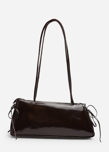 Where’s That From Bay Dark Brown Patent Shoulder Bag