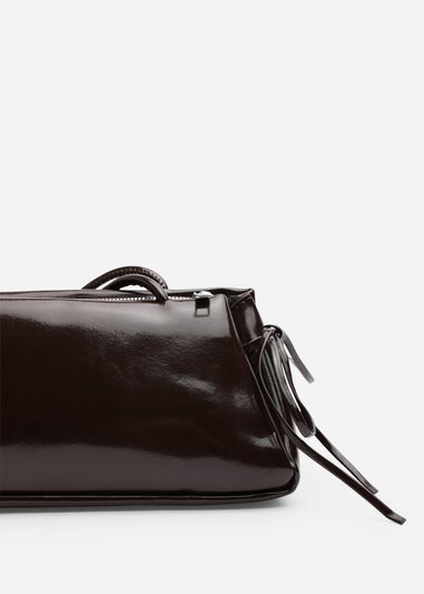 Where’s That From Bay Dark Brown Patent Shoulder Bag