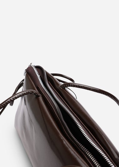 Where’s That From Bay Dark Brown Patent Shoulder Bag