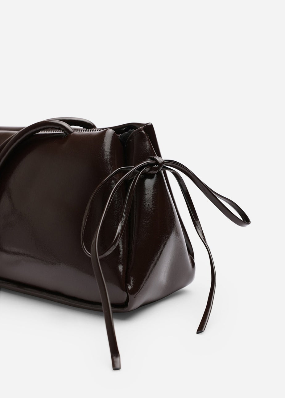 Where’s That From Bay Dark Brown Patent Shoulder Bag