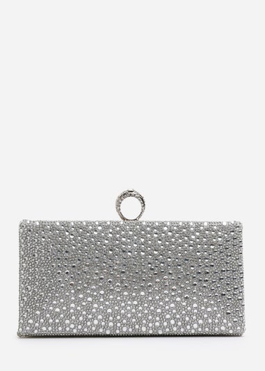 Where’s That From Reve Silver Crystal Clutch Bag