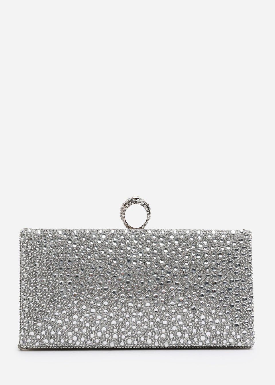 Where’s That From Reve Silver Crystal Clutch Bag