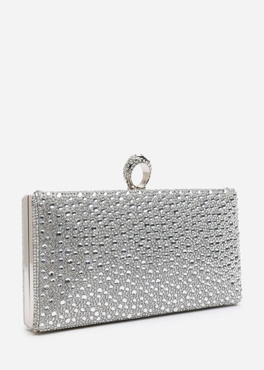 Where’s That From Reve Silver Crystal Clutch Bag