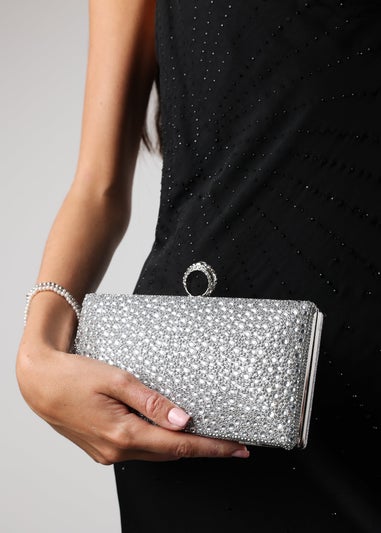 Where’s That From Reve Silver Crystal Clutch Bag