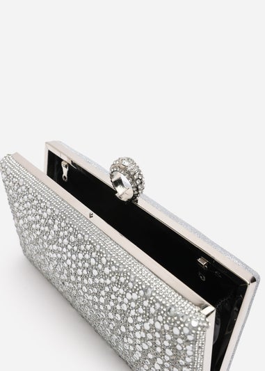 Where’s That From Reve Silver Crystal Clutch Bag