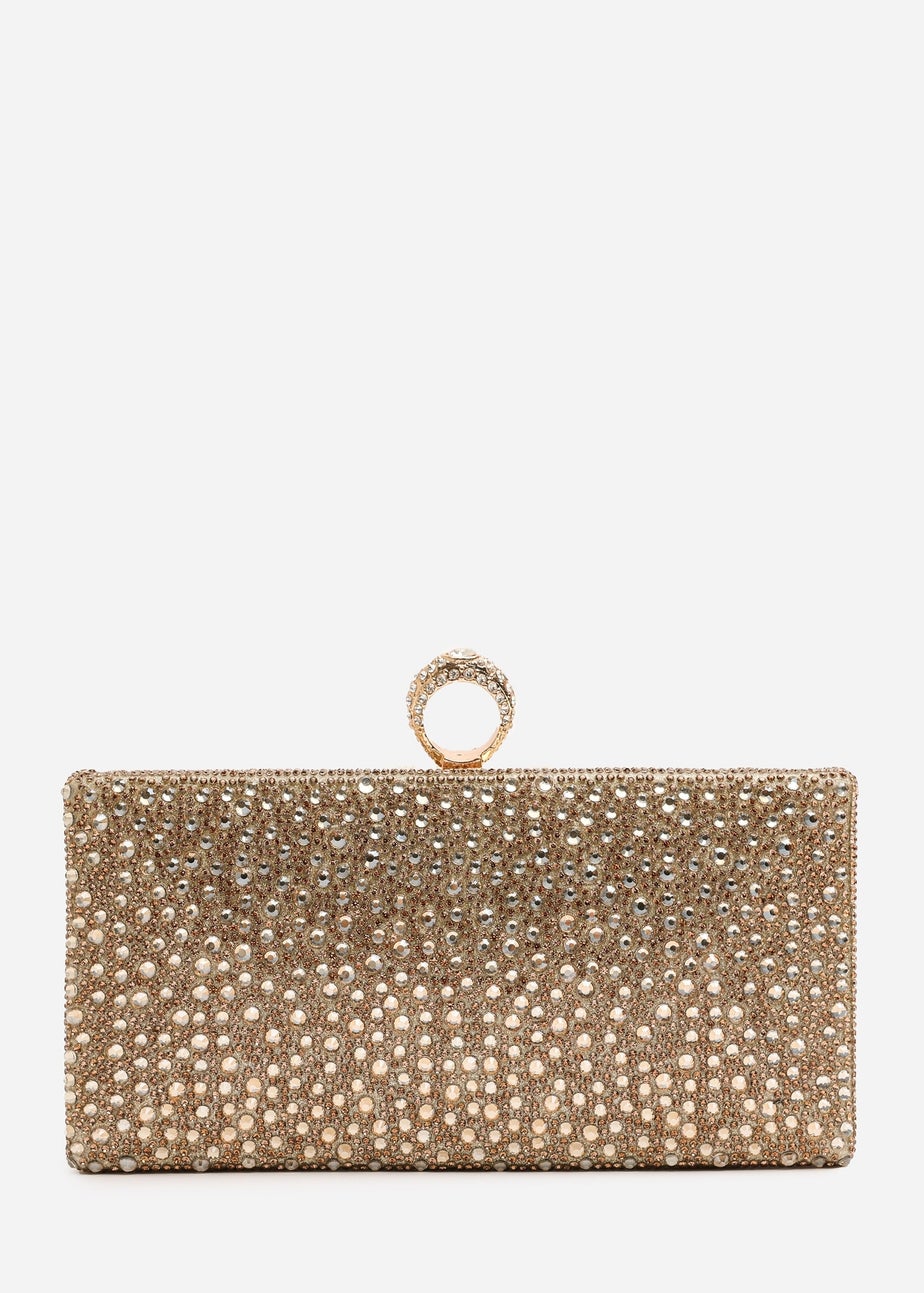 Where’s That From Reve Gold Crystal Clutch Bag