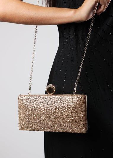 Where’s That From Reve Gold Crystal Clutch Bag