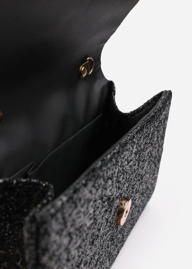 Where’s That From Pluie Black Glitter Evening Bag