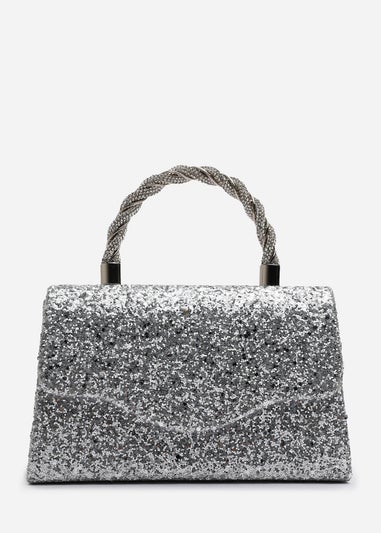 Where’s That From Pluie Silver Glitter Evening Bag