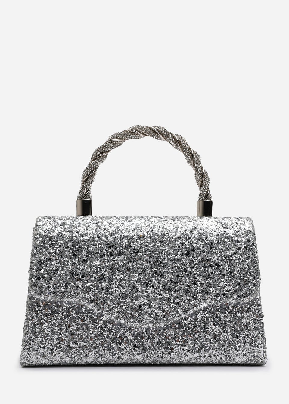Where’s That From Pluie Silver Glitter Evening Bag