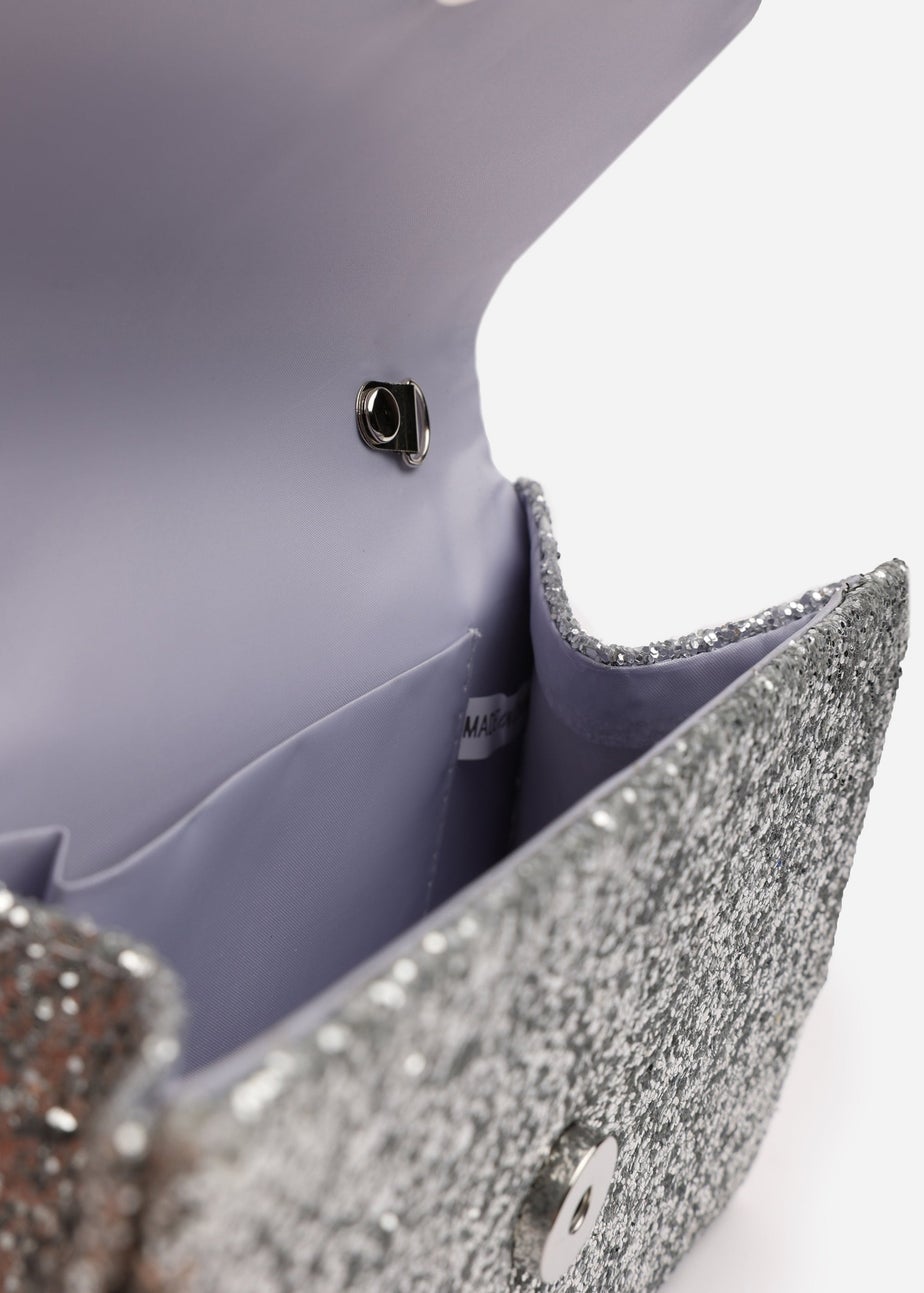 Where’s That From Pluie Silver Glitter Evening Bag