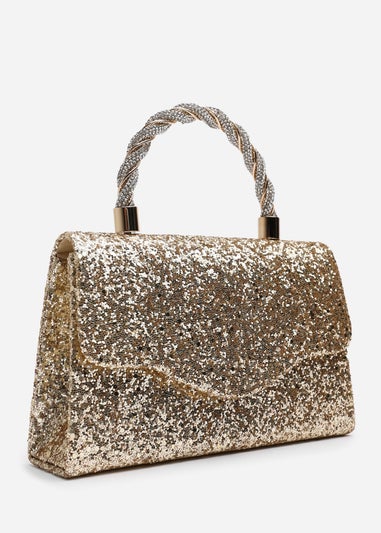 Where’s That From Pluie Gold Glitter Evening Bag
