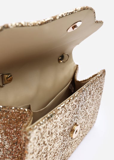 Where’s That From Pluie Gold Glitter Evening Bag