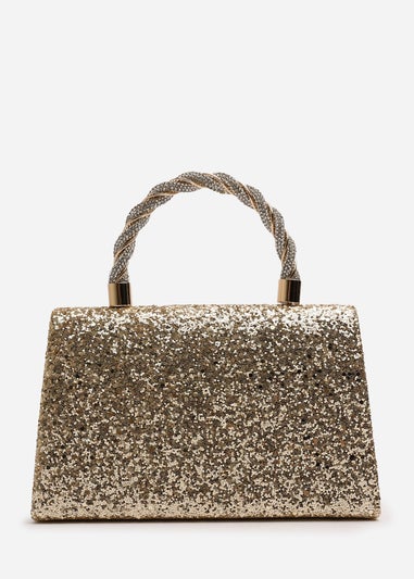 Where’s That From Pluie Gold Glitter Evening Bag