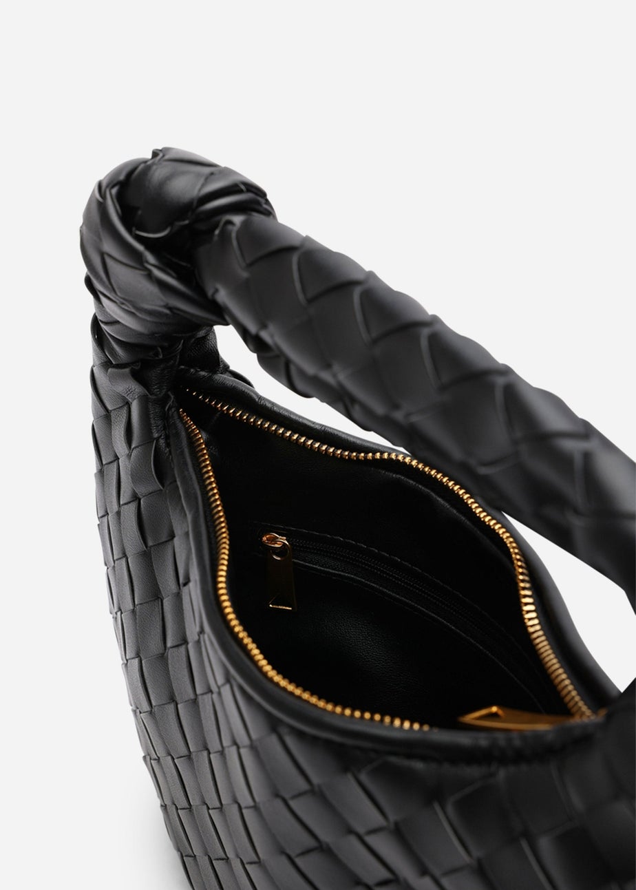 Where’s That From Aura Black Classic Woven Hobo Bag