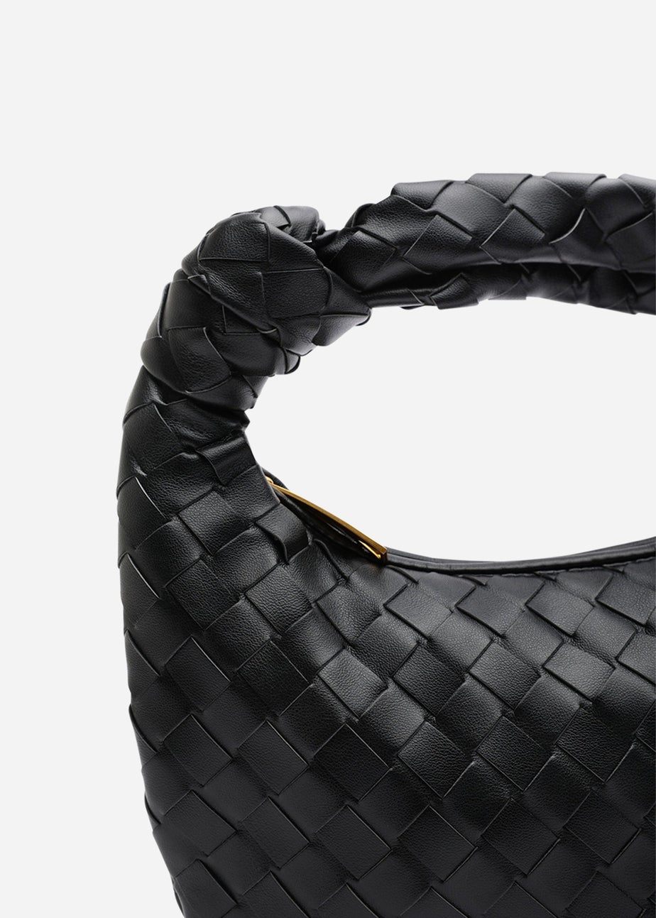 Where’s That From Aura Black Classic Woven Hobo Bag