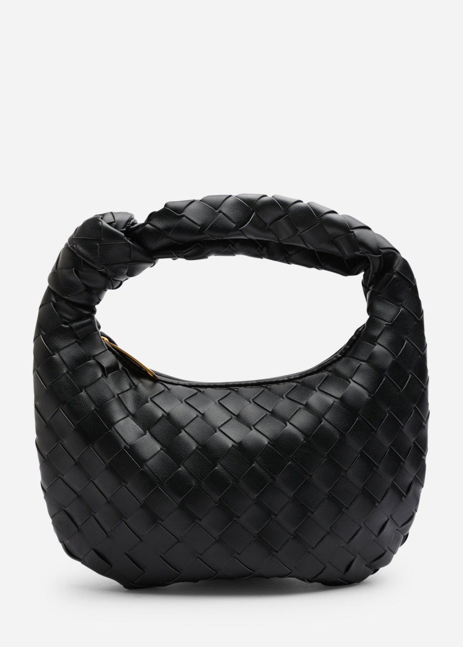Where’s That From Aura Black Classic Woven Hobo Bag