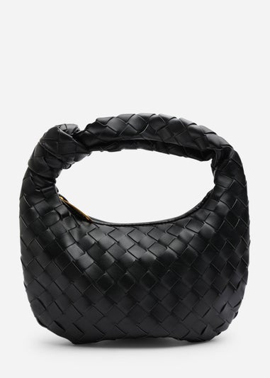 Where’s That From Aura Black Classic Woven Hobo Bag