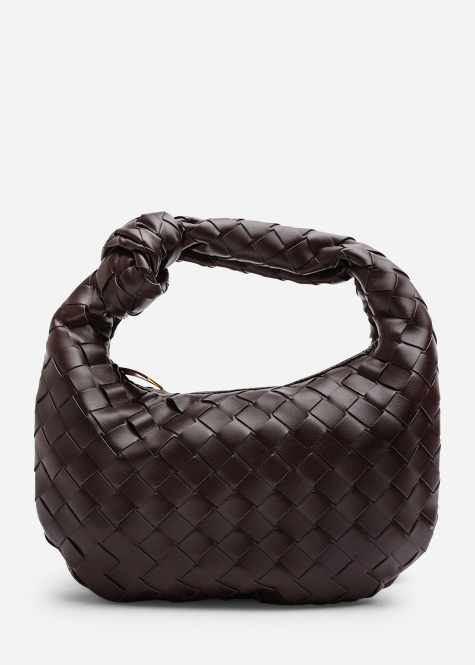 Where’s That From Aura Dark Brown Classic Woven Hobo Bag