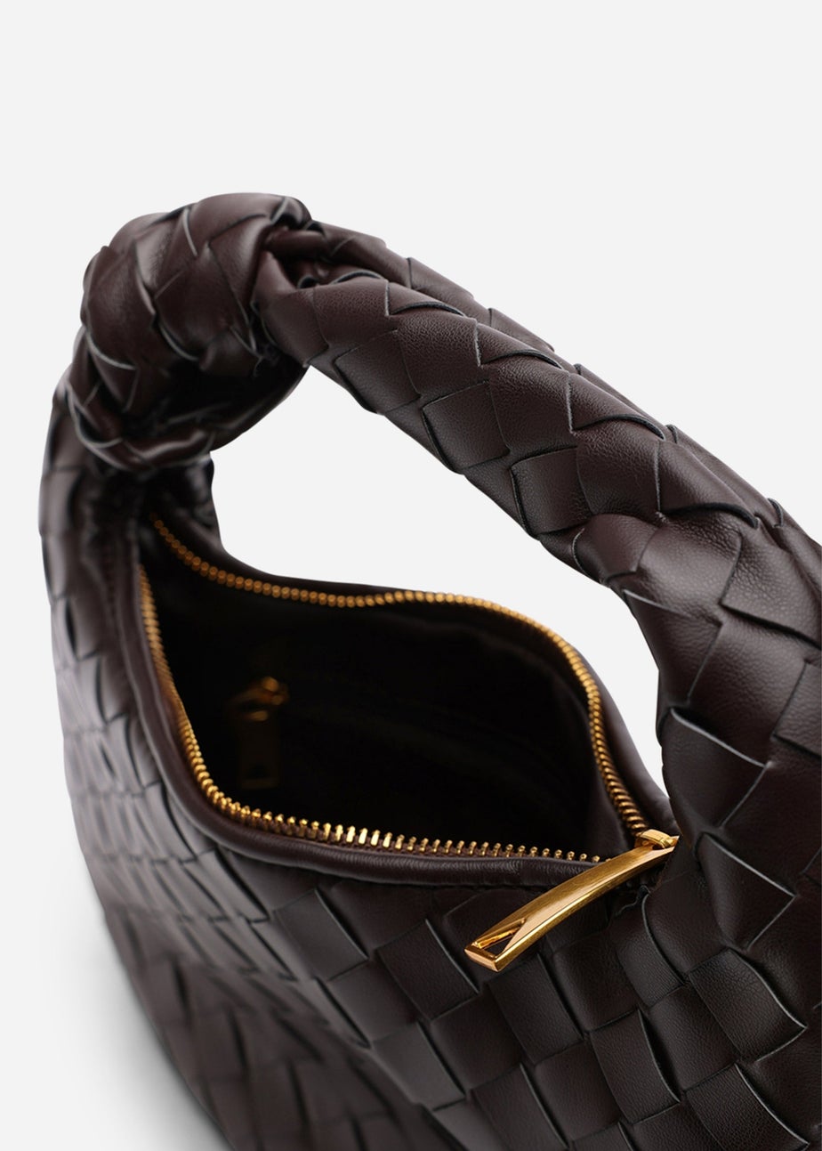 Where’s That From Aura Dark Brown Classic Woven Hobo Bag