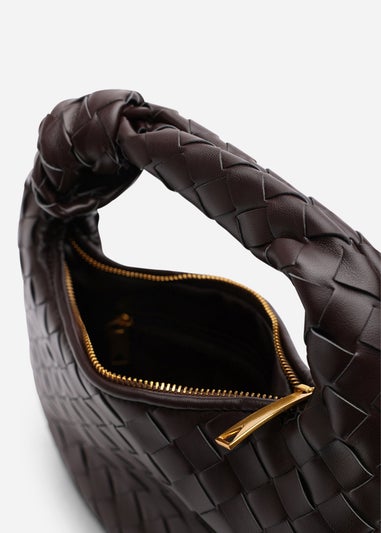 Where’s That From Aura Dark Brown Classic Woven Hobo Bag