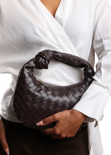 Where’s That From Aura Dark Brown Classic Woven Hobo Bag