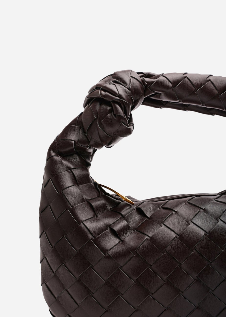 Where’s That From Aura Dark Brown Classic Woven Hobo Bag