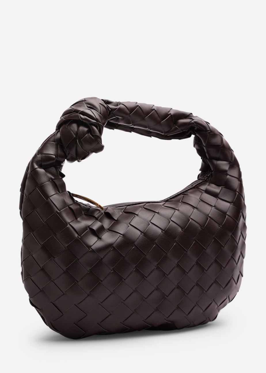 Where’s That From Aura Dark Brown Classic Woven Hobo Bag