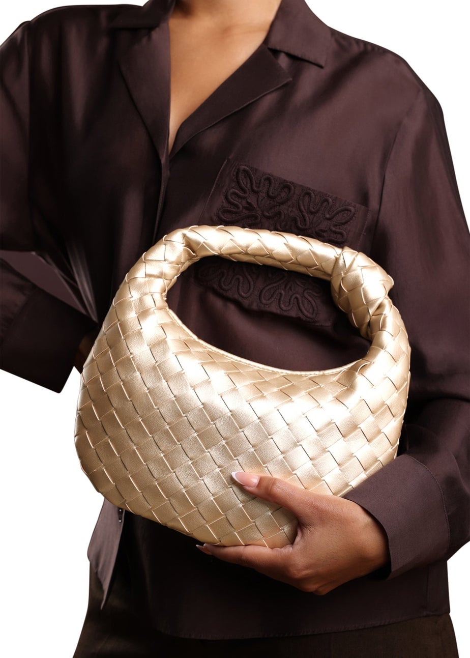 Where’s That From Aura Gold Classic Woven Hobo Bag