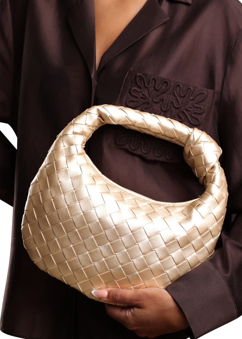 Where’s That From Aura Gold Classic Woven Hobo Bag
