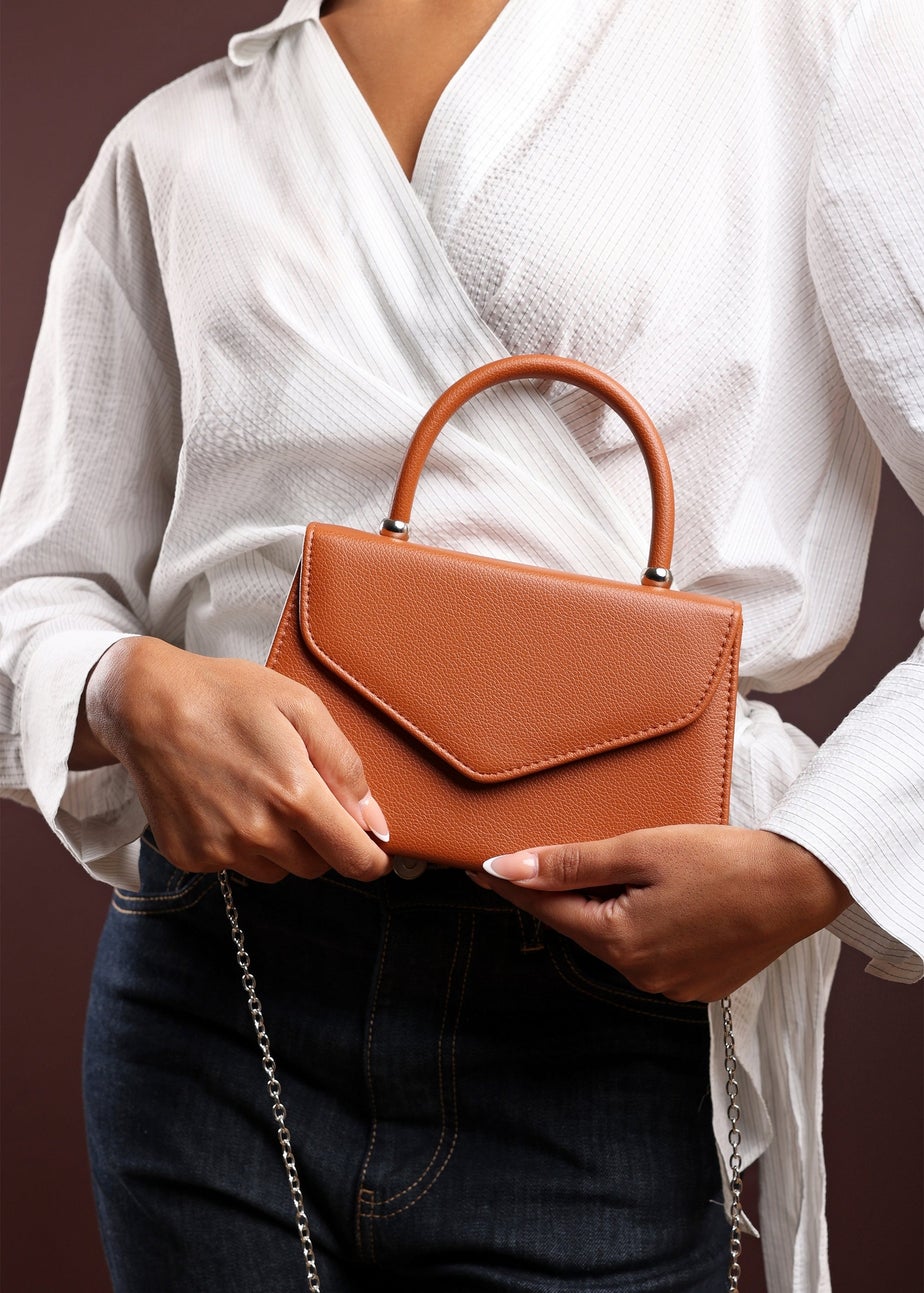 Where’s That From Marina Dark Brown Structured Shoulder Bag